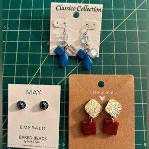 Three Pairs of Unique Earrings